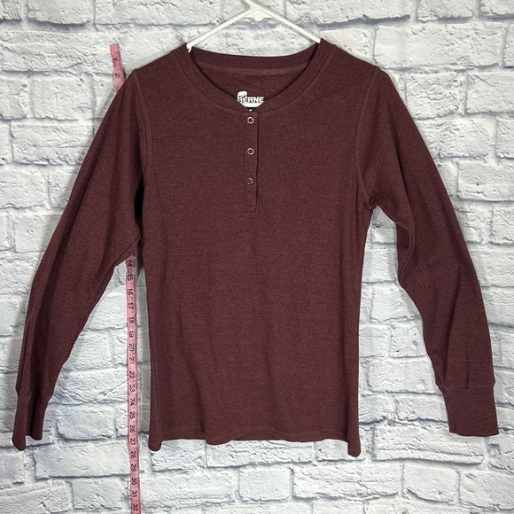 berne Tops - Berne Women's Heavyweight Rib-Knit Long Sleeve Henley Shirt| size small